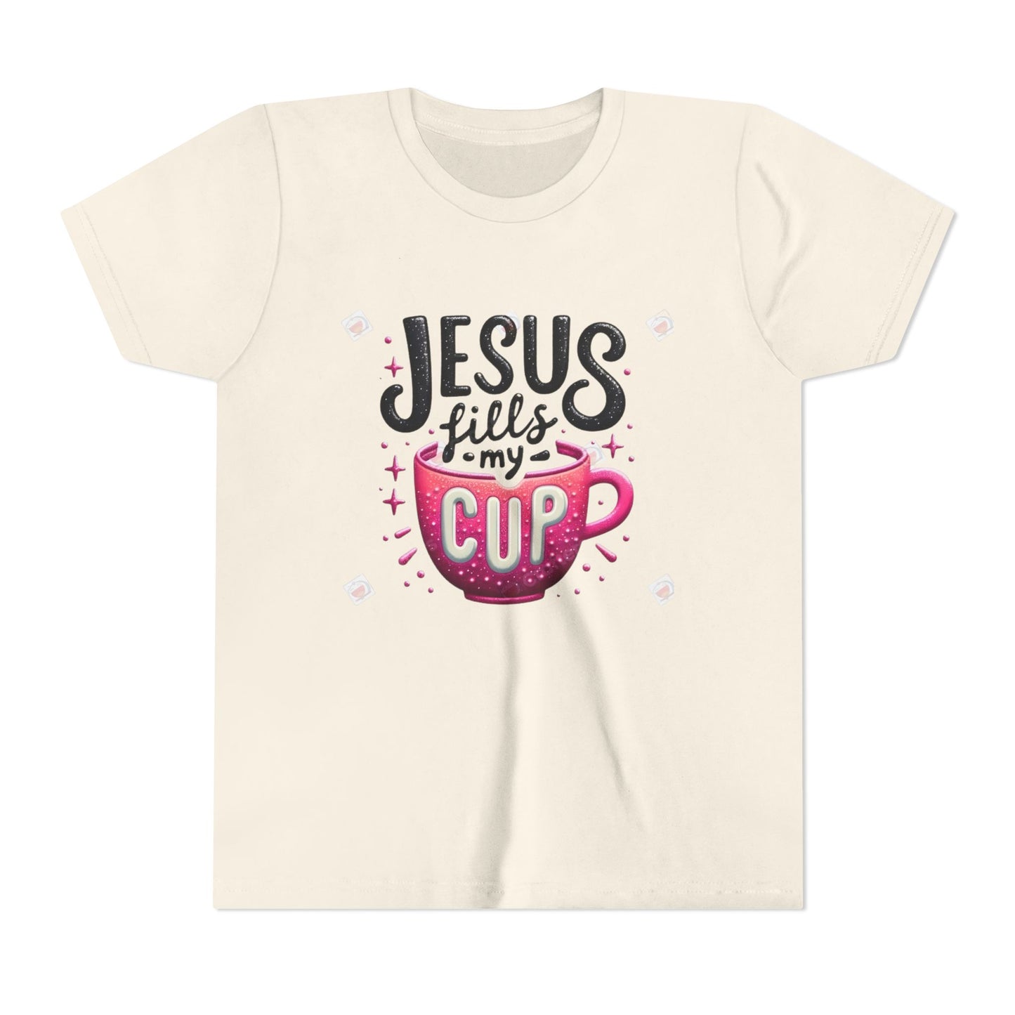 Jesus Fills My Cup Youth Tee — Christian Faith Kids Shirt