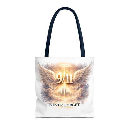 9/11 Memorial Tote Bag – 'Never Forget' Angel Wings Tribute