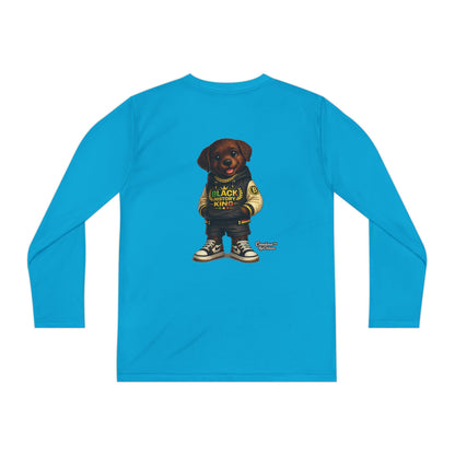 Youth Long Sleeve Tee — 'Lil Black Lab' Cute Puppy Graphic Shirt