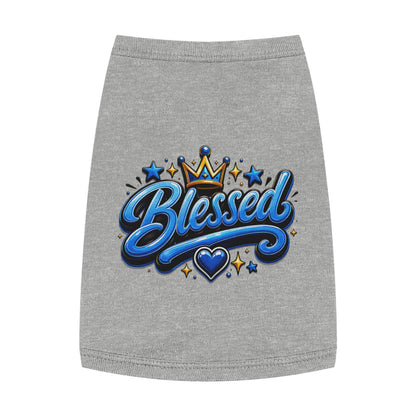 Blessed Pet Tank Top - Blue Crown & Heart Puppy Shirt