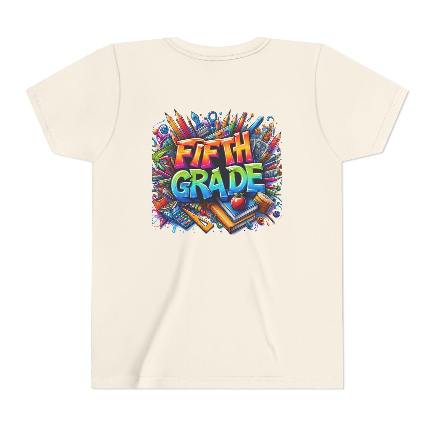 Fifth Grade Kid's Tee - Colorful School Supplies Back to School T-Shirt