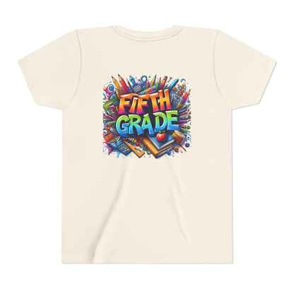 Fifth Grade Kid's Tee - Colorful School Supplies Back to School T-Shirt