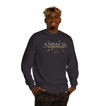 Strength & Softness Sweatshirt — Inspirational Christian Crewneck (Psalm 46:1)