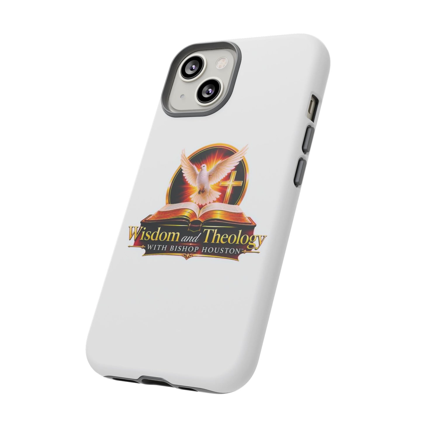 Wisdom and Theology Phone Case — Christian Dove & Cross Protective Tough Case