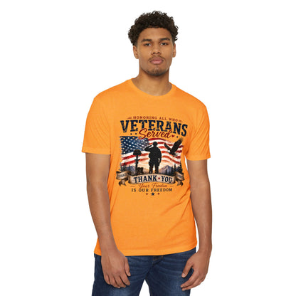 Veterans Served T‑Shirt — Honoring All Who Served, Thank You USA Flag Tribute
