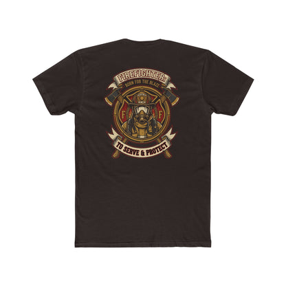 Firefighter Tribute Tee — 'To Serve & Protect' Helmet Maltese Cross Design