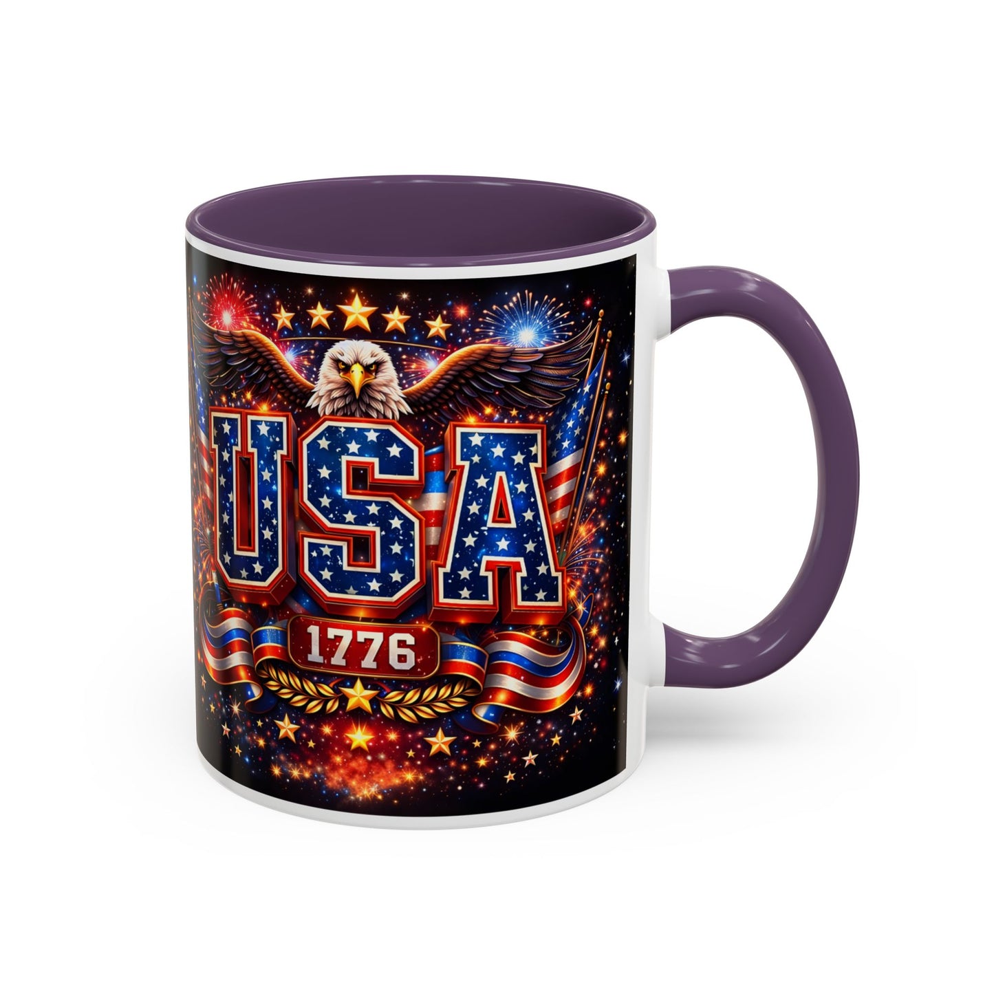USA Eagle Coffee Mug – Patriotic 1776 Accent Mug (11/15oz)