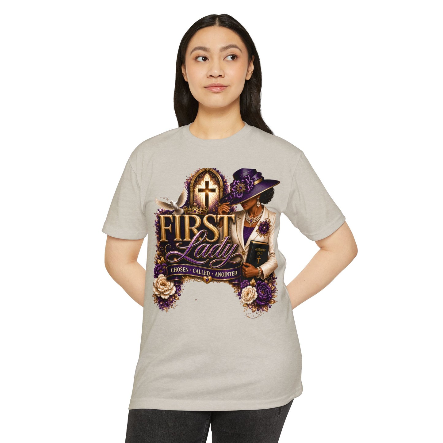 First Lady Christian T-Shirt — "Chosen • Called • Anointed" Faith Graphic Tee