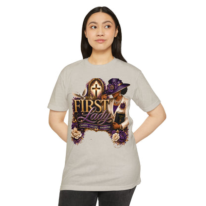First Lady Christian T-Shirt — "Chosen • Called • Anointed" Faith Graphic Tee