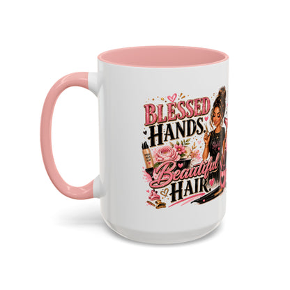 Blessed Hands Beautiful Hair Coffee Mug — Stylist Barber Hairdresser Gift