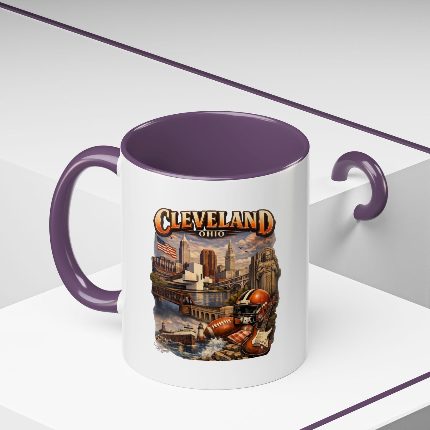 Cleveland Ohio Vintage Football Accent Coffee Mug (11/15oz)