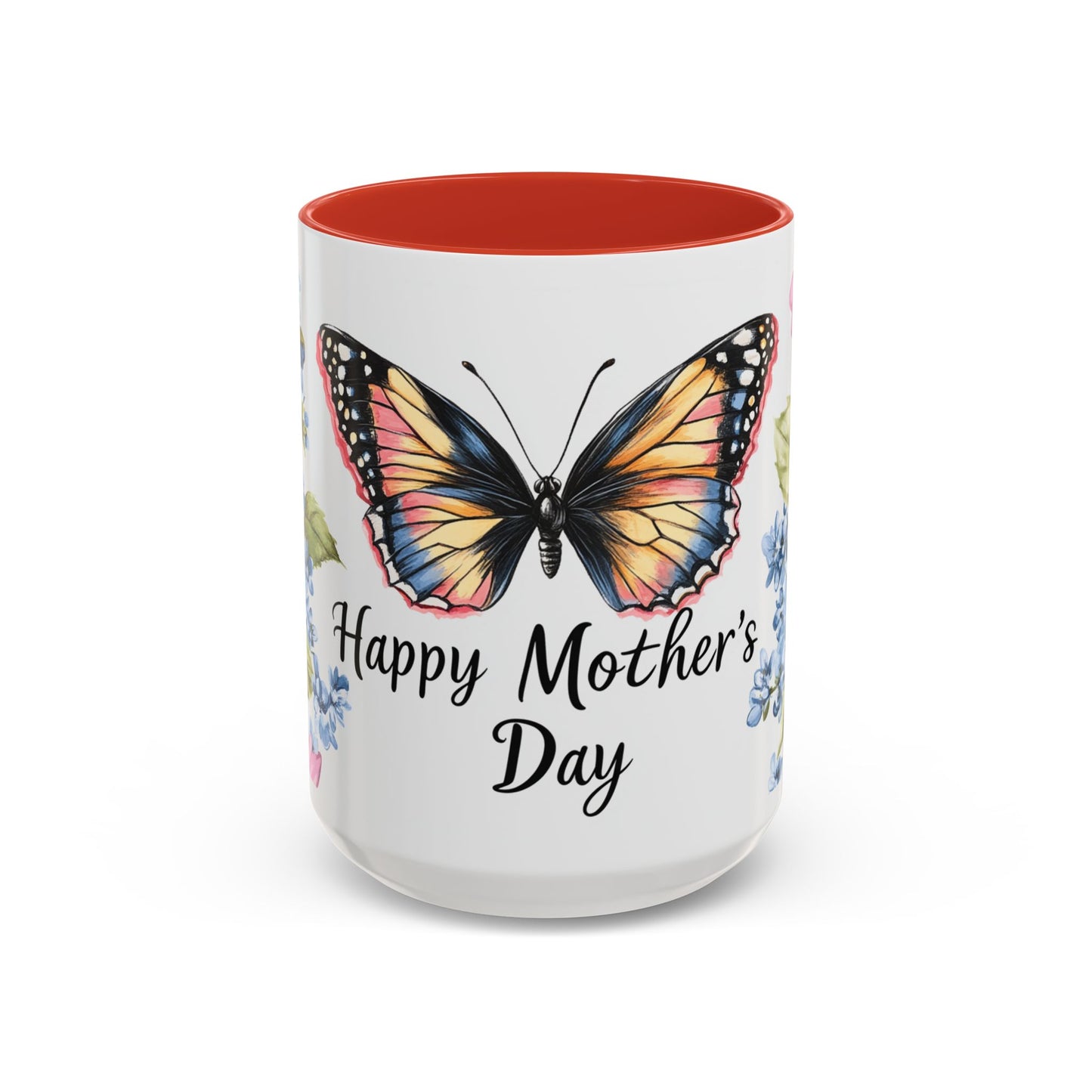 Mother's Day Butterfly Floral Accent Coffee Mug – "Happy Mother's Day"