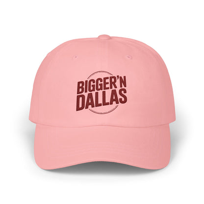 Bigger'n Dallas Dad Cap — Retro Vintage Text Embroidered Baseball Hat
