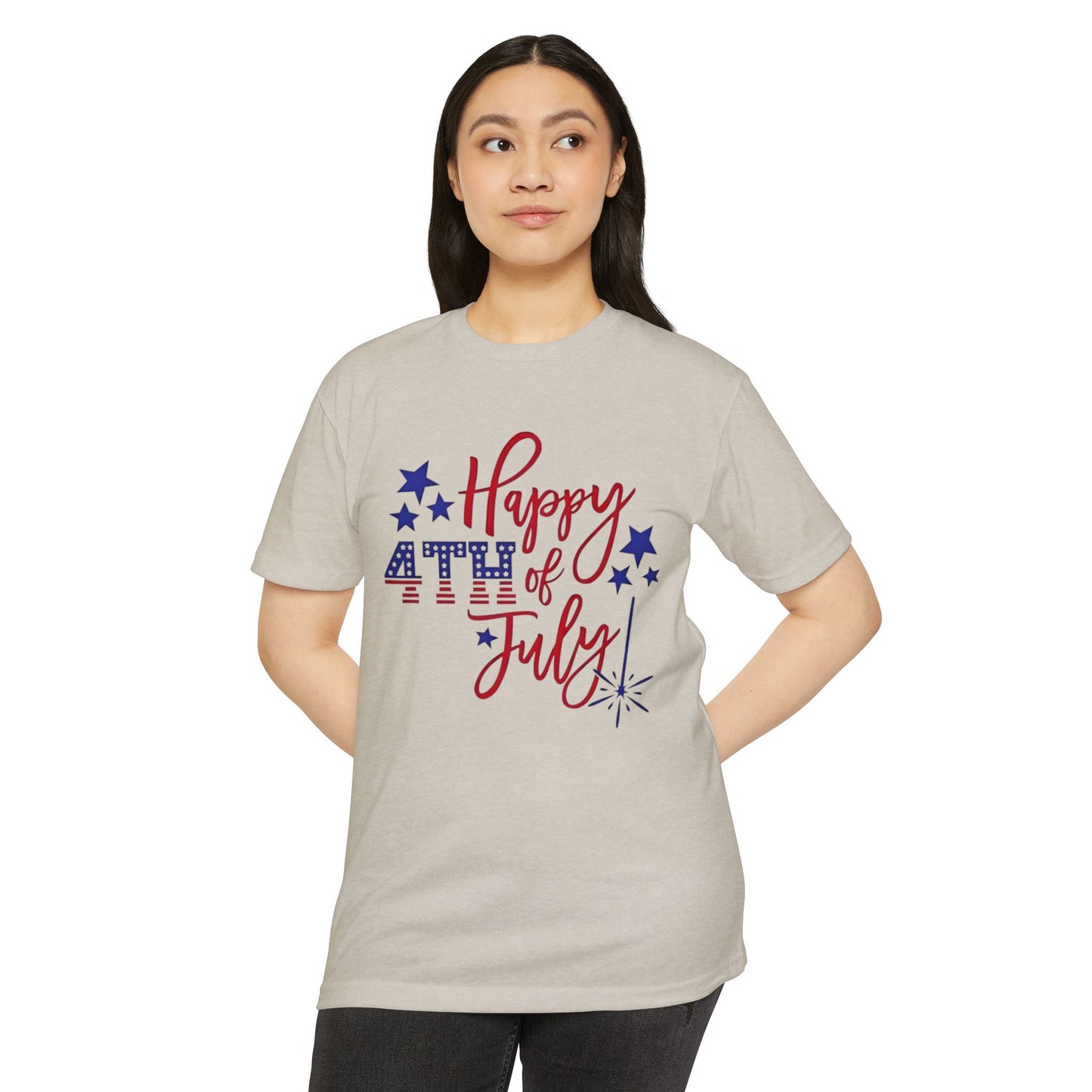 Happy 4th of July T‑Shirt — Patriotic Stars & Fireworks Tee