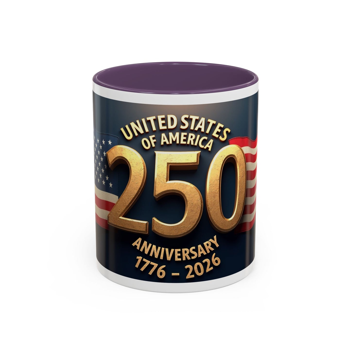 250th Anniversary Coffee Mug — United States of America 1776–2026 Patriotic Accent Mug