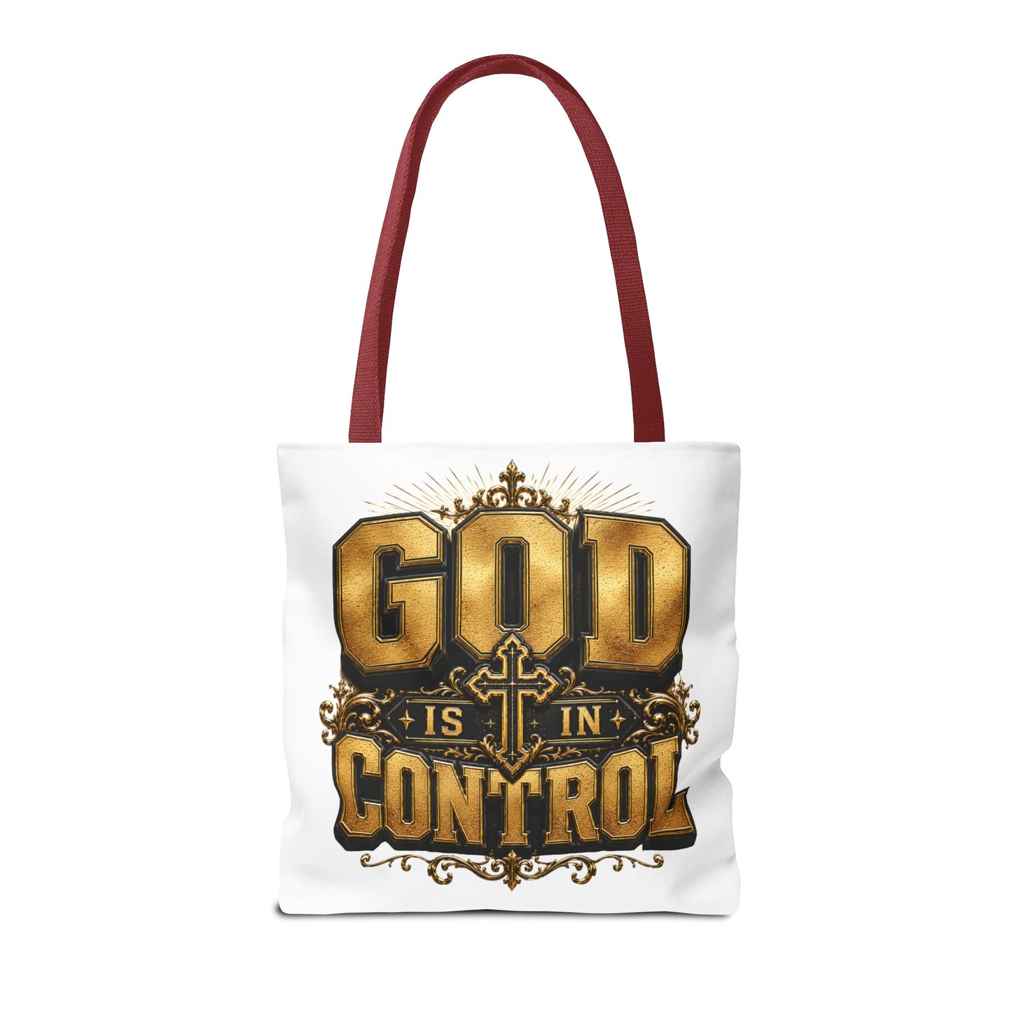 God Is in Control Tote Bag — Faith-Inspired Christian Tote for Church, Gifts & Everyday Use