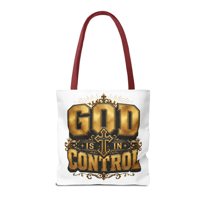 God Is in Control Tote Bag — Faith-Inspired Christian Tote for Church, Gifts & Everyday Use