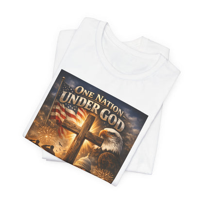 One Nation Under God T-Shirt — 250 Years of Faith Patriotic Christian Tee