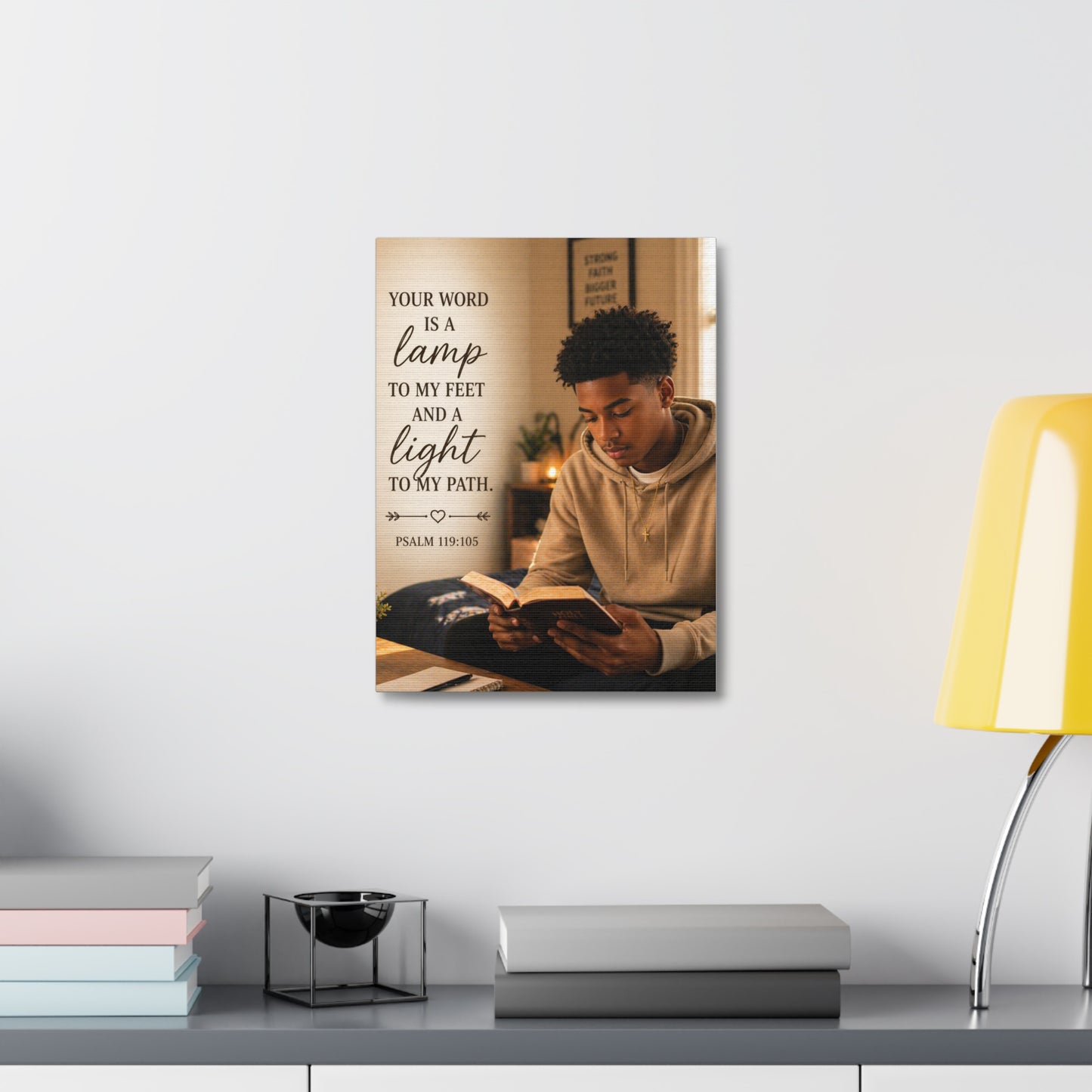 Stretched Canvas - "Your Word Is A Lamp" Psalm 119:105 Christian Wall Art
