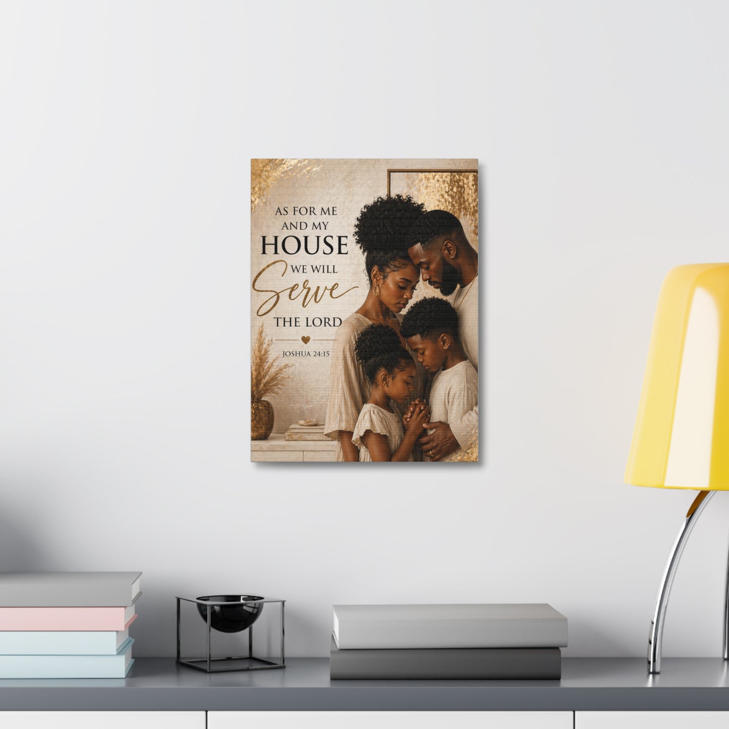 Canvas Wall Art — "As For Me and My House We Will Serve the Lord" Christian Family Scripture (Joshua 24:15)