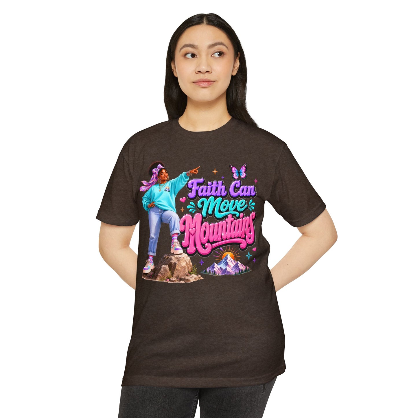 T-Shirt — Faith Can Move Mountains Inspirational Graphic Tee