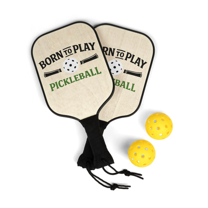 Pickleball Paddles Set — "Born to Play Pickleball" Two-Paddle Kit with Balls