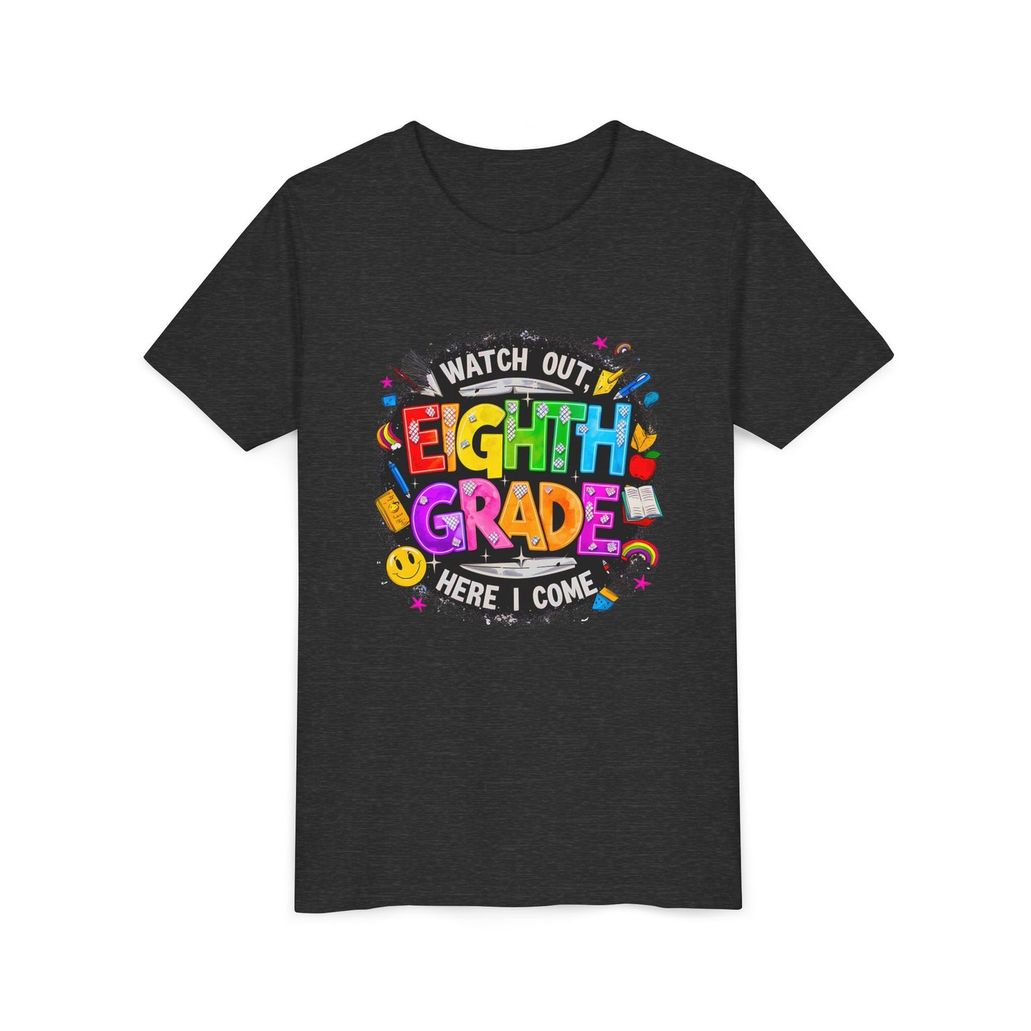 Eighth Grade Kids T‑Shirt — "Watch Out, Eighth Grade Here I Come" Back-to-School Tee