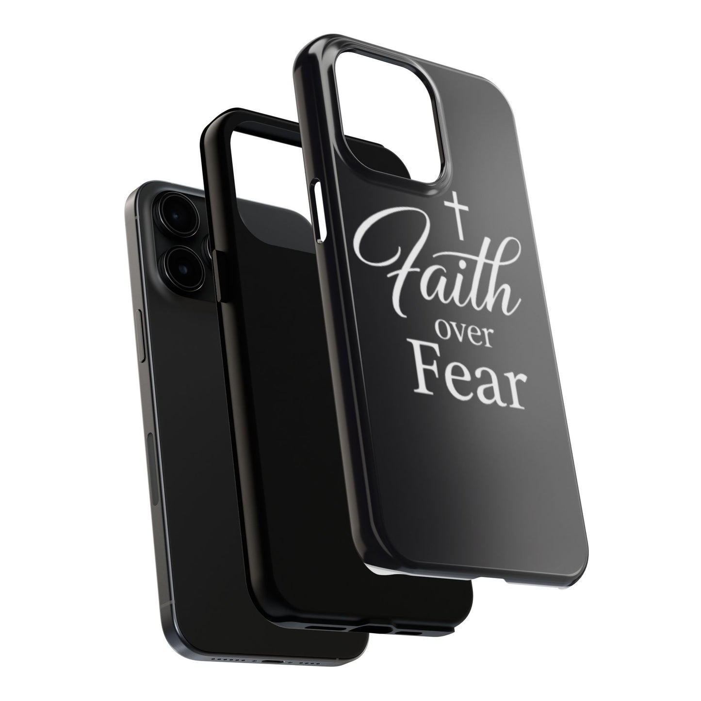 Faith Over Fear Tough Phone Case — Inspirational Christian Cross Phone Cover