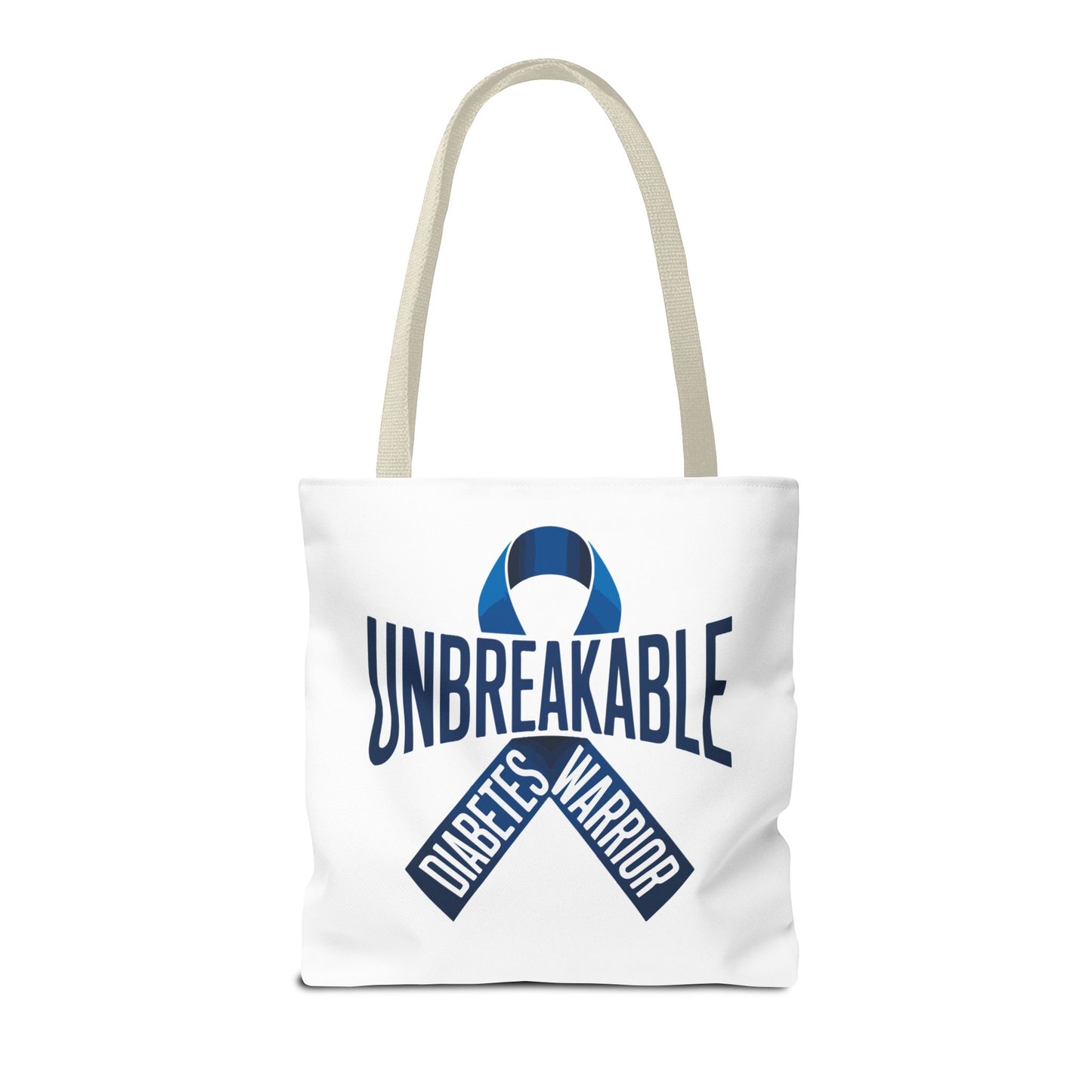 Diabetes Warrior Unbreakable Tote Bag – Blue Awareness Ribbon All-Over Print