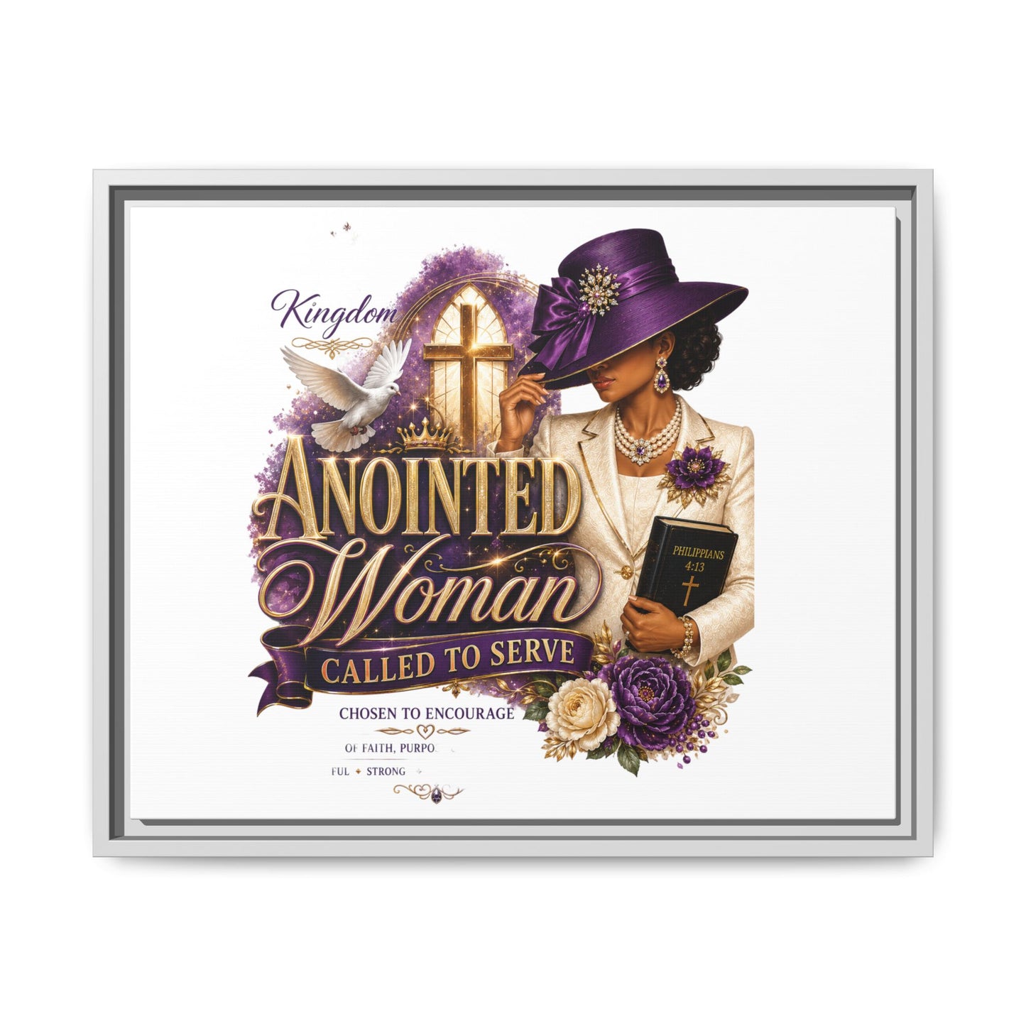 Framed Canvas Print — "Anointed Woman Called to Serve" Christian Wall Art