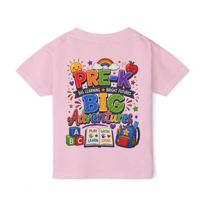 Pre-K Big Adventures Toddler T-Shirt — Bright Back-to-School Preschool Shirt