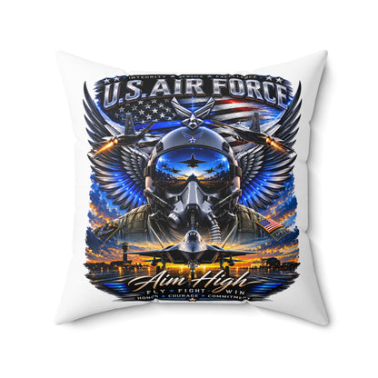 U.S. Air Force 'Aim High' Decorative Pillow — Military Aviation Throw Pillow