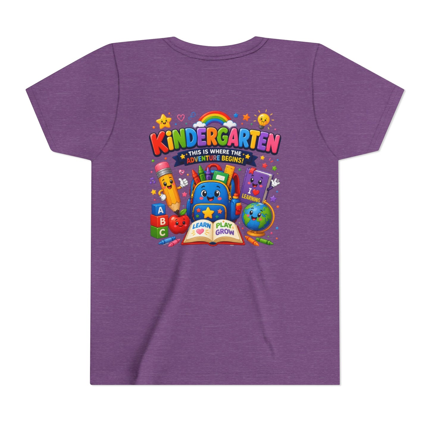 Kindergarten Kids T‑Shirt — 'Kindergarten: This Is Where the Fun Begins' Colorful Back-to-School Tee
