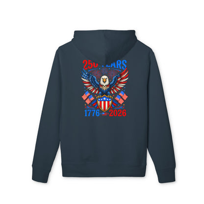 Patriotic Eagle Hoodie — 250 Years 1776–2026 American Flag Design