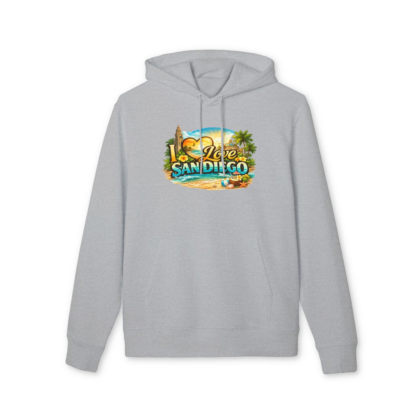 San Diego Beach Hoodie – 'Love San Diego' Vintage Coastal Sweatshirt