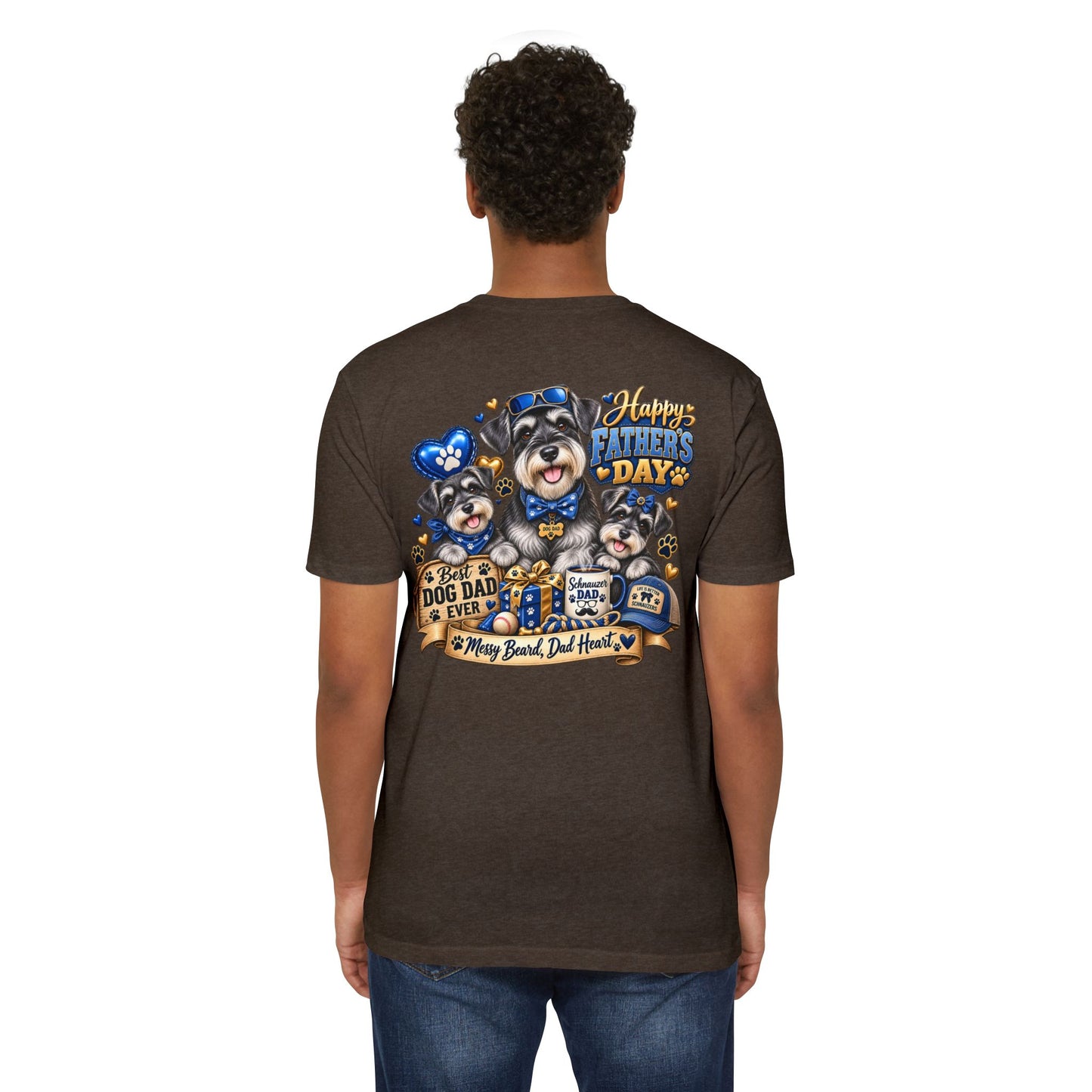 Father's Day Dog Dad T-Shirt – "Best Dog Dad Ever" Paw Print Tee