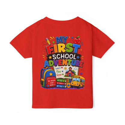 Toddler T‑Shirt — "My First School Adventure" Back‑to‑School Kids Tee