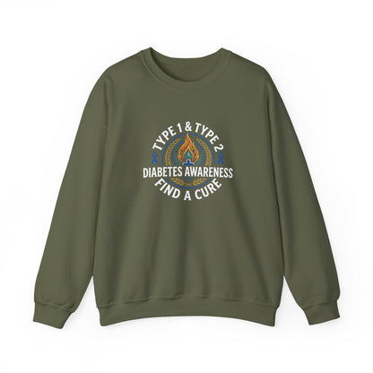 Type 1 & Type 2 Find a Cure Diabetes Awareness Sweatshirt