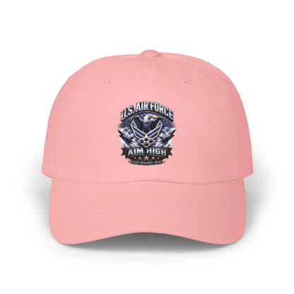 Air Force Dad Cap — 'Aim High' Embroidered Military Dad Hat