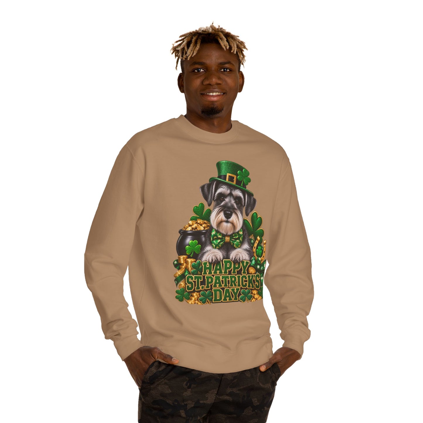 St. Patrick’s Day Schnauzer Sweatshirt — Happy St. Patrick’s Day Graphic