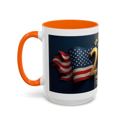 250th Anniversary Coffee Mug — United States of America 1776–2026 Patriotic Accent Mug