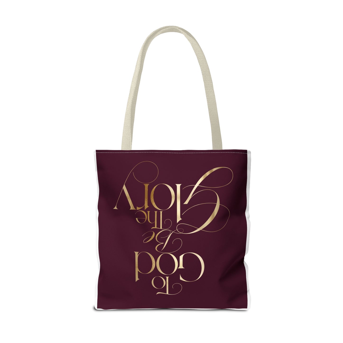 To God Be The Glory Burgundy Tote Bag — Inspirational Christian Scripture Tote
