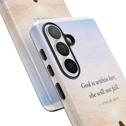 Inspirational Psalm 46:5 Phone Case — 'God is within her, she will not fall' Christian Phone Cover