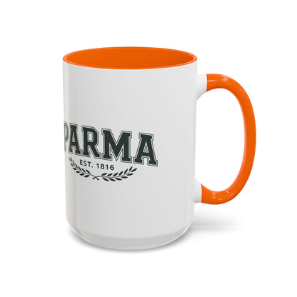 Parma Established 1816 Accent Coffee Mug — Vintage Collegiate Ceramic Coffee Cup