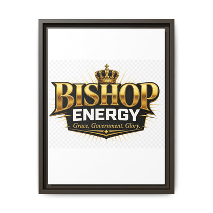 Framed Canvas Art - "Bishop Energy" Gold Crown Logo (Matte)
