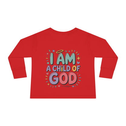 I Am a Child of God Toddler Long Sleeve Tee — Cute Christian Kids Shirt