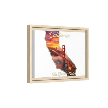 California Golden Gate Map Matte Canvas Print (Framed)
