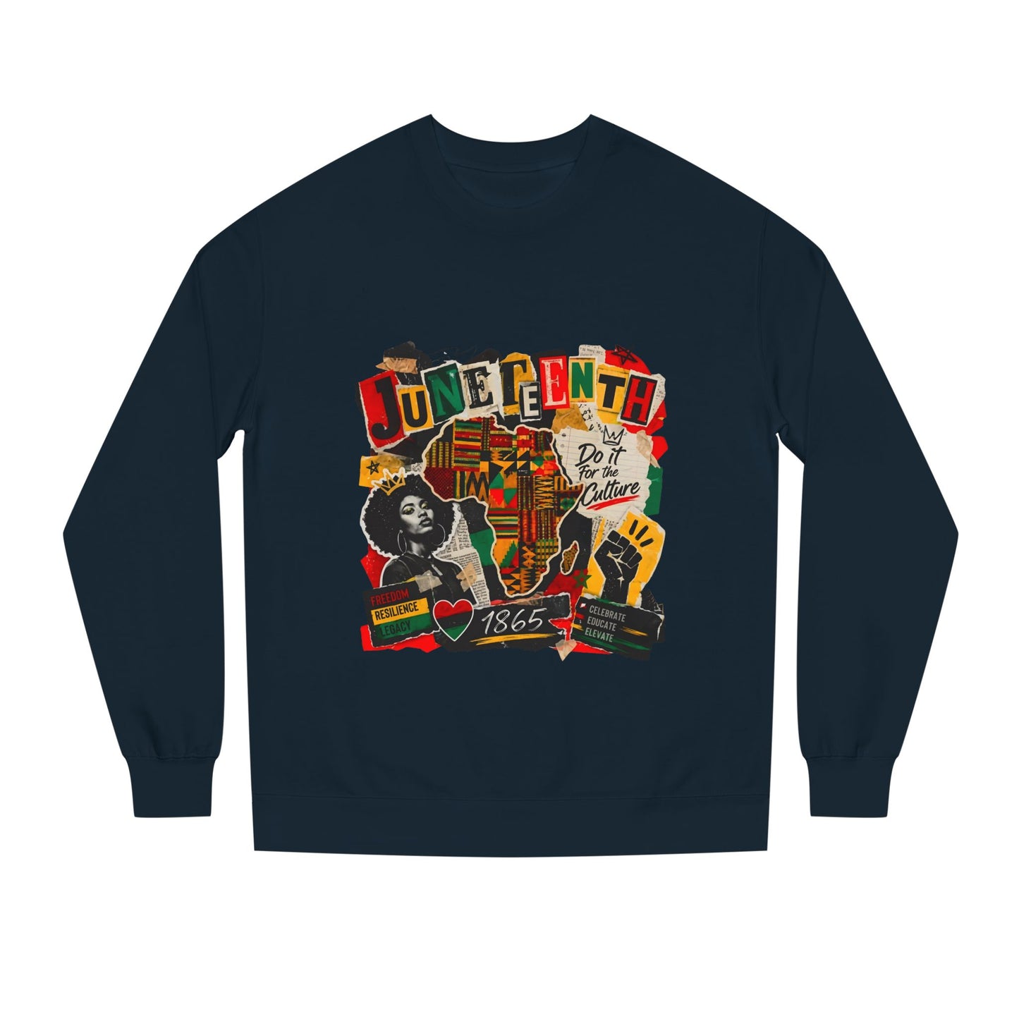 Juneteenth Celebration Sweatshirt — African Heritage '1865' Graphic Crewneck