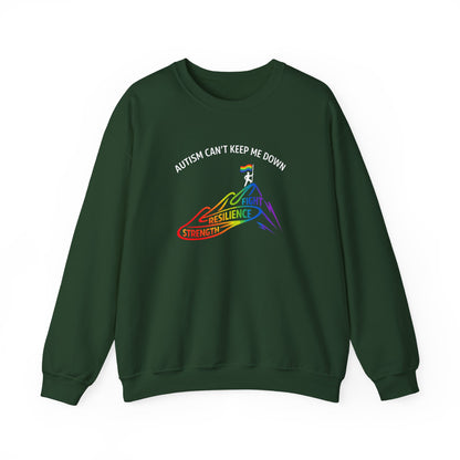 Autism Can't Keep Me Down Fight Resilience Strength Sweatshirt