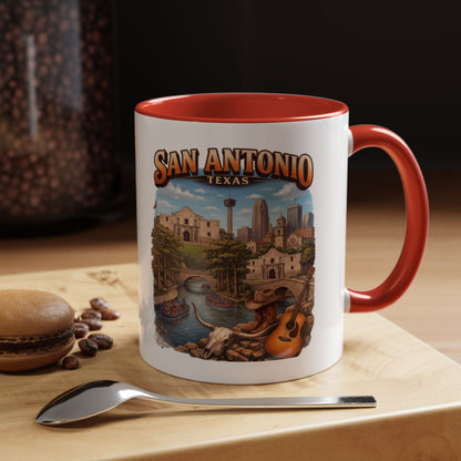 San Antonio Souvenir Coffee Mug – Texas Riverwalk Scenic Accent Mug (11/15oz)